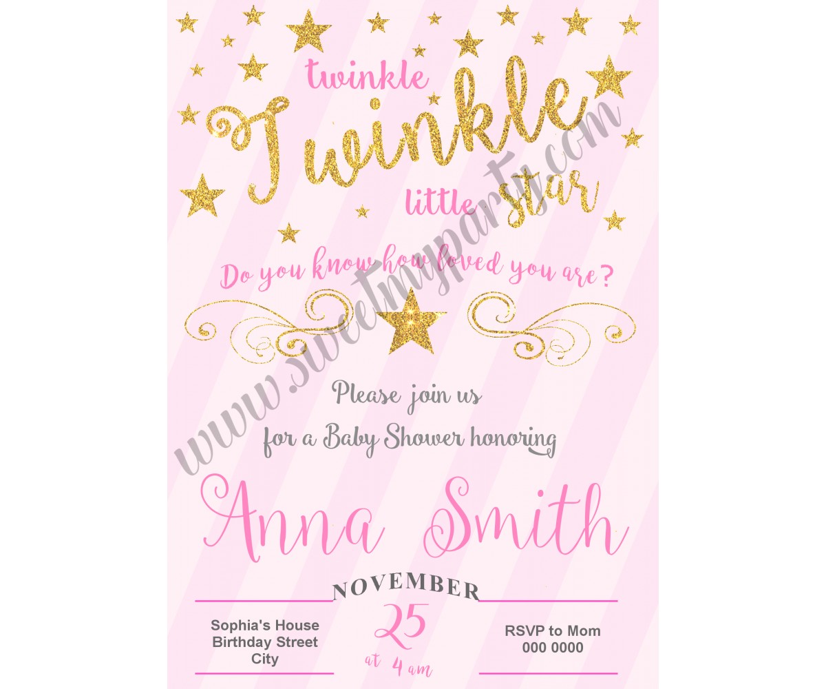Twinkle Twinkle Little Star Girl Baby Shower,(003)